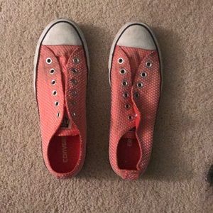 Pink scale converse shoes